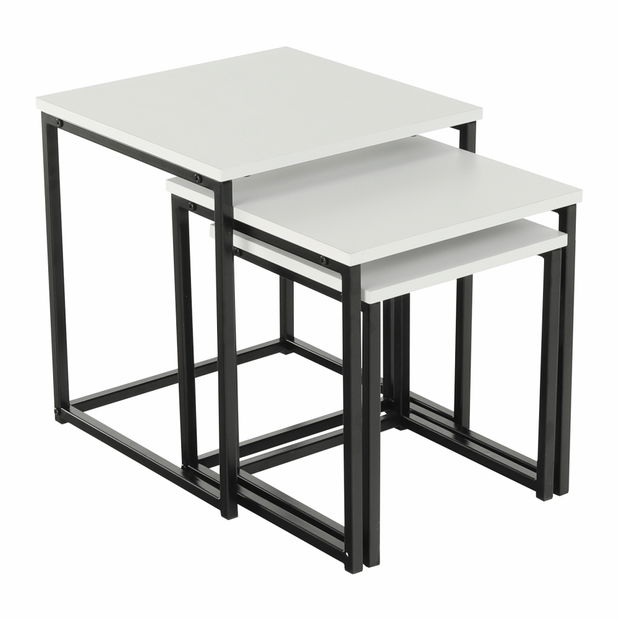 Set 3 ks konferenčních stolků Kastty typ 3 (bílá + černá)