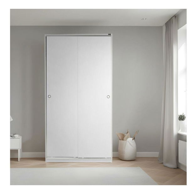 Šatní skříň s posuvnými dveřmi Seworella 2 (bílá)