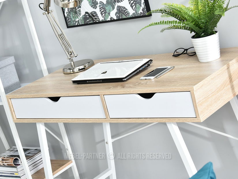 PC stolek Fallon (dub + bílá)