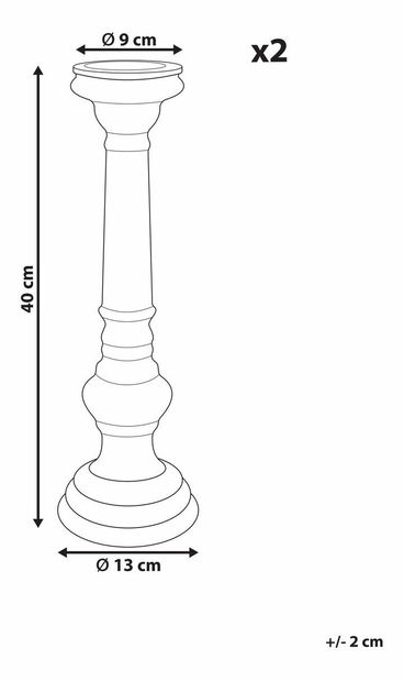 Set 2 svícnů 40 cm Imara (zlatá)