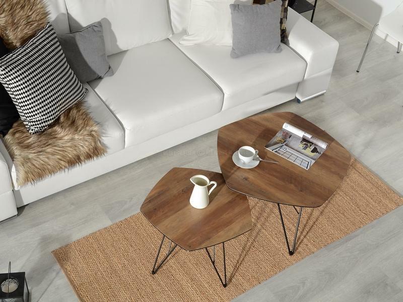 Konferenční stolek Petal Zest Xl (ořech + černá)