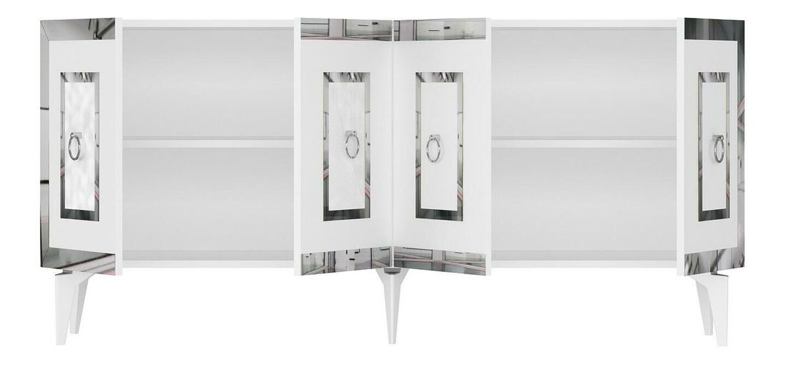 Skříňka Pemava 1 (bílá + stříbrná)