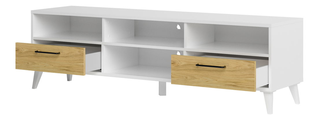 TV stolek/skříňka Barilus 25 (ořech americký byant + bílá)