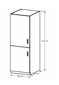 Dolní kuchyňská skříňka na vestavnou ledničku D60ZL Provense (bílá + sosna andersen) (L)