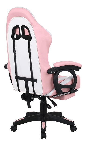 Kancelářské křeslo Juventa (s RGB LED osvícením) (růžová + bílá)