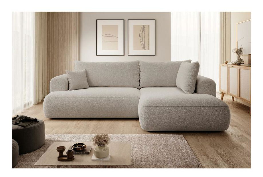 Rohová sedací souprava Olivo II (P) (světlobéžová + černá)