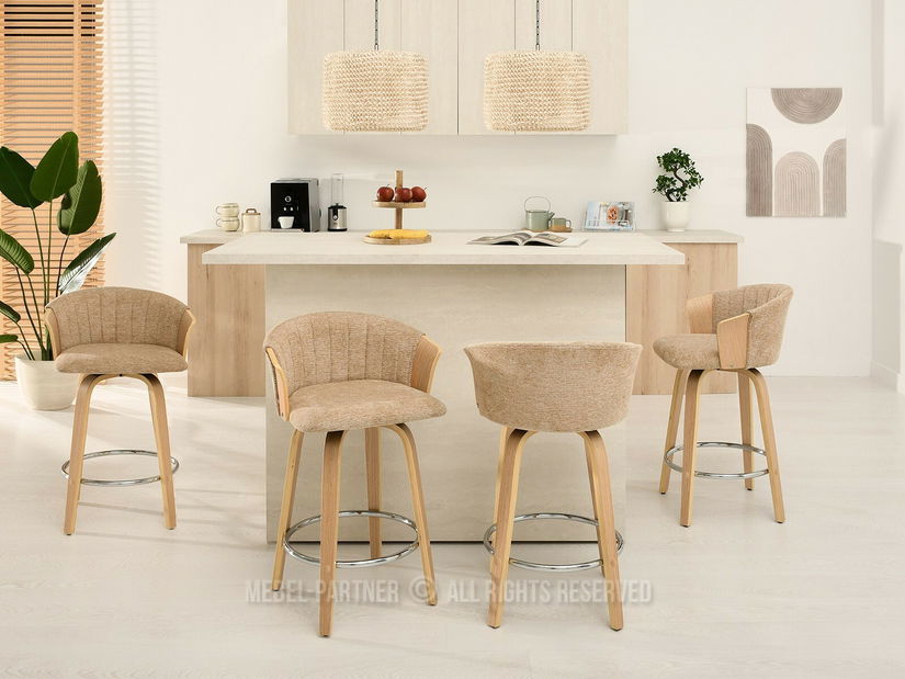 Židle Helm (béžová + dub)