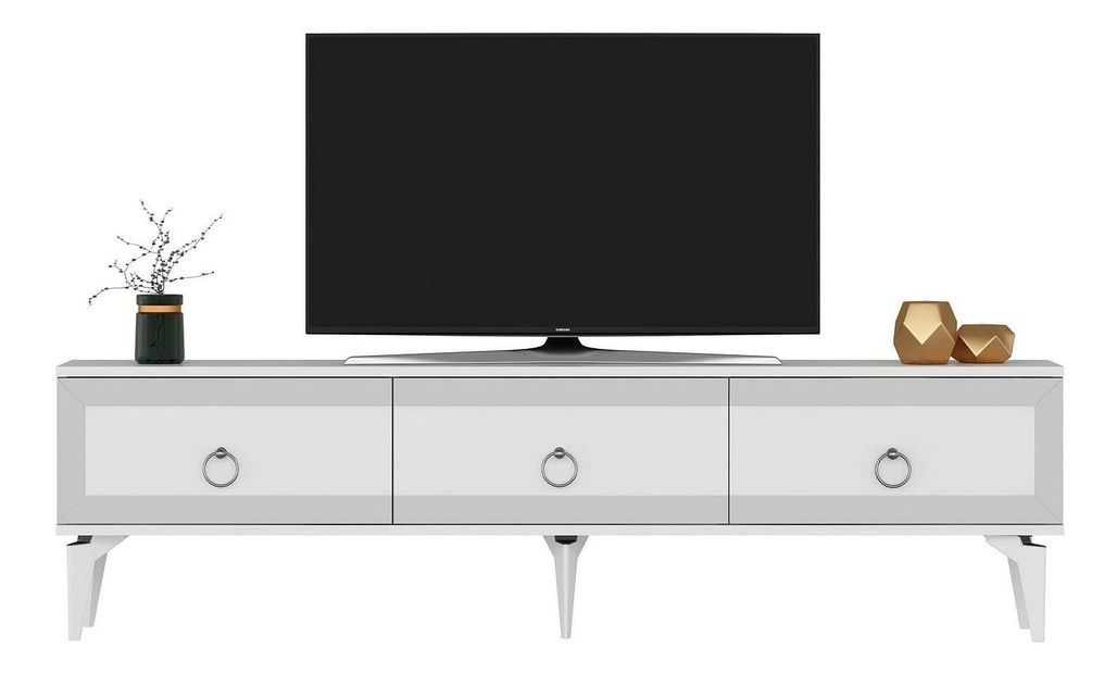 TV stolek/skříňka Muvuta 2 (bílá + stříbrná)