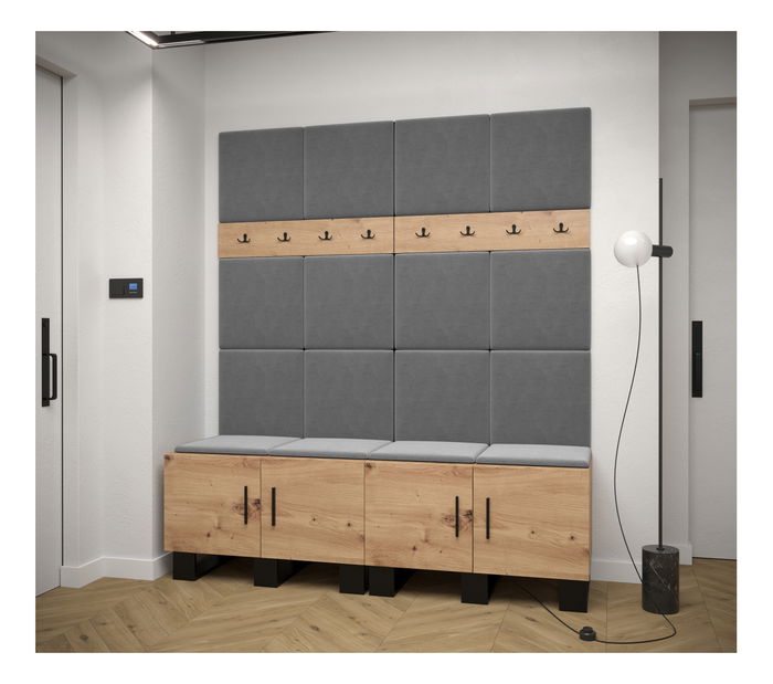 Předsíňová sestava Amanda 3 (dub artisan + tmavě šedá)