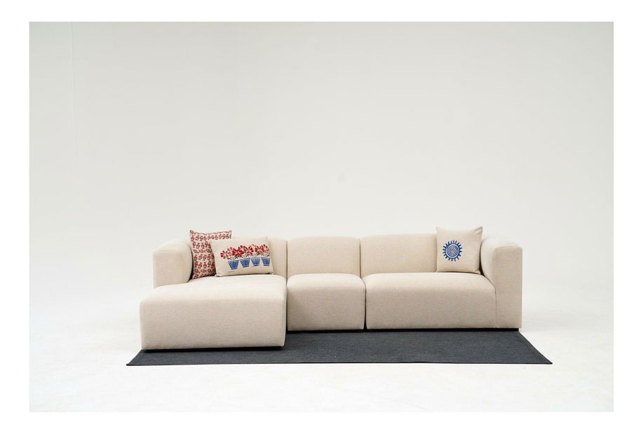 Rohová sedačka Lindasetta (L) (krémová)