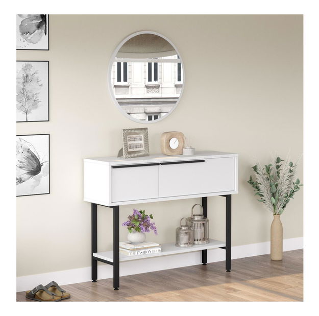 Konzolový stolek Otto 12 (se zrcadlem) (bílá + černá)