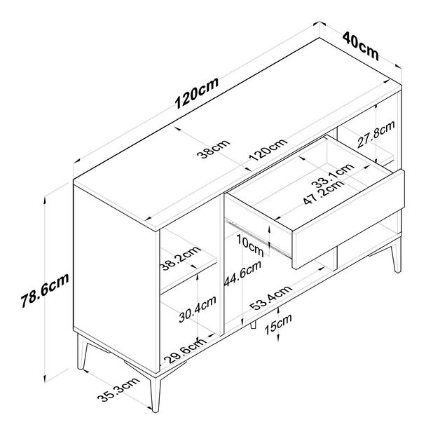 Komoda Jenaretta 136B (bílá)