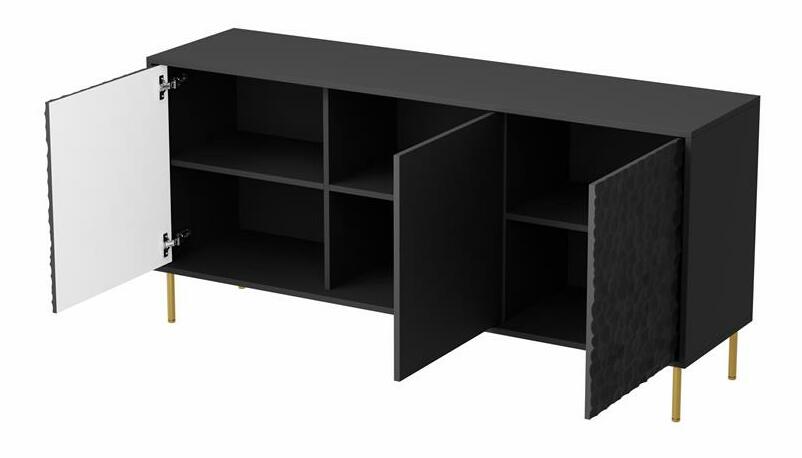 Skříňka Balle (černá + zlatá)