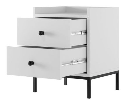 Noční stolek Tezarta 2SZ (bílá + černá)