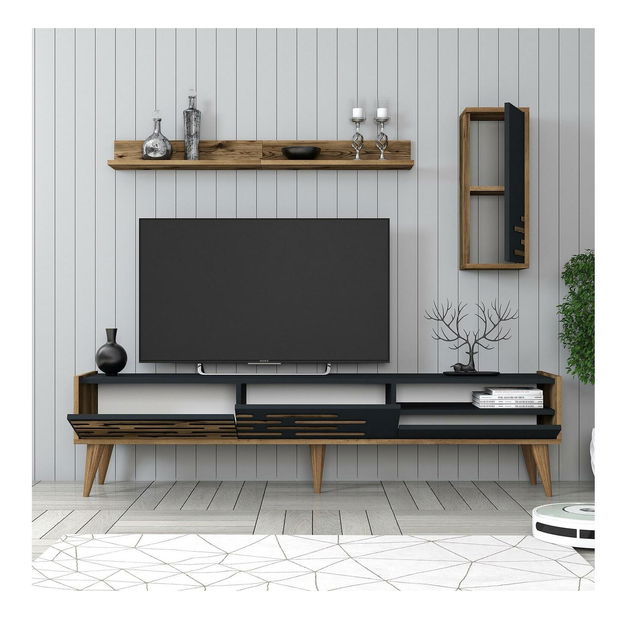 Obývací stěna Tonase (ořech + antracit)