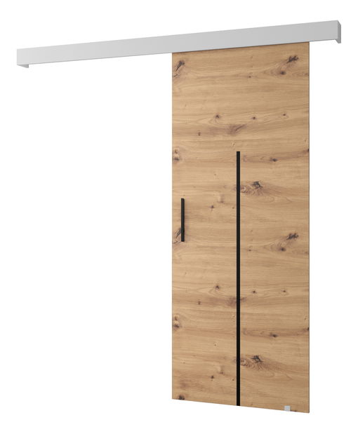 Posuvné dveře 90 cm Sharlene X (dub artisan + bílá matná + černá)