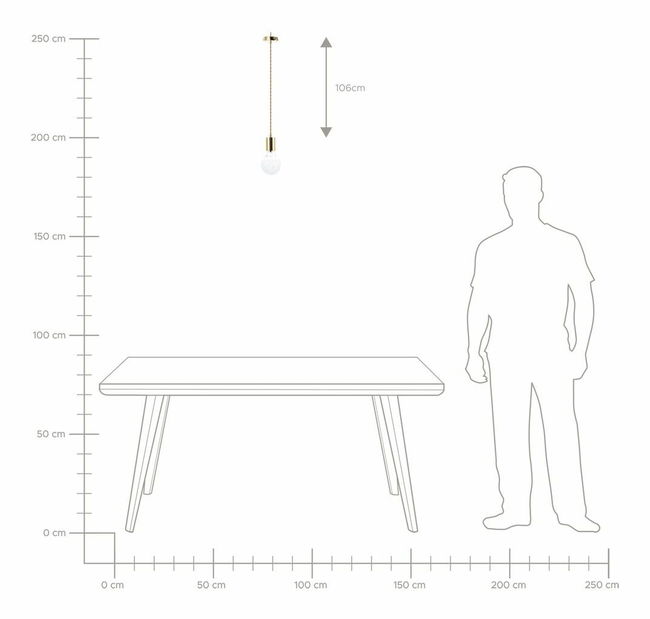 Set 2 ks. závěsných lamp ANTO (zlatá)