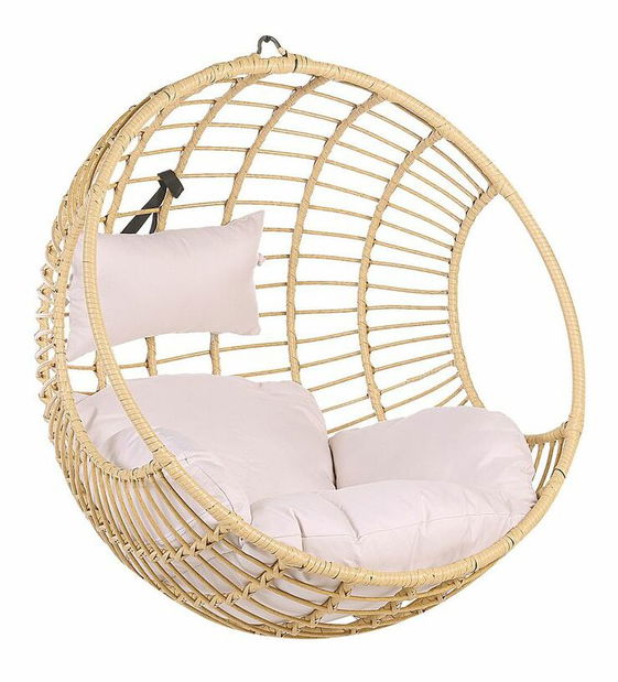 Závěsné křeslo APIO (polyratan) (béžová)