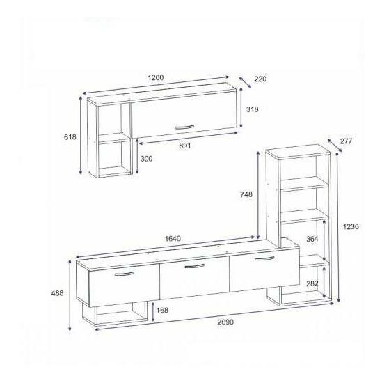 Obývací stěna Vipado (bílá + černá)