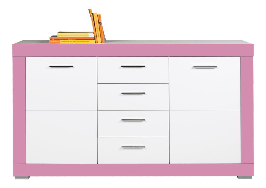 Komoda Twin TW 3 (fuchsie + bílá matná)