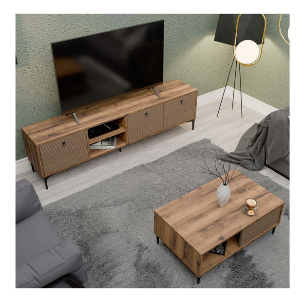 Sestava nábytku do obývacího pokoje Settle (ořech)