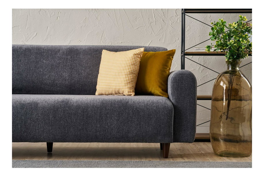 Pohovka trojsedačka Noyalepo C (šedá + ořech)