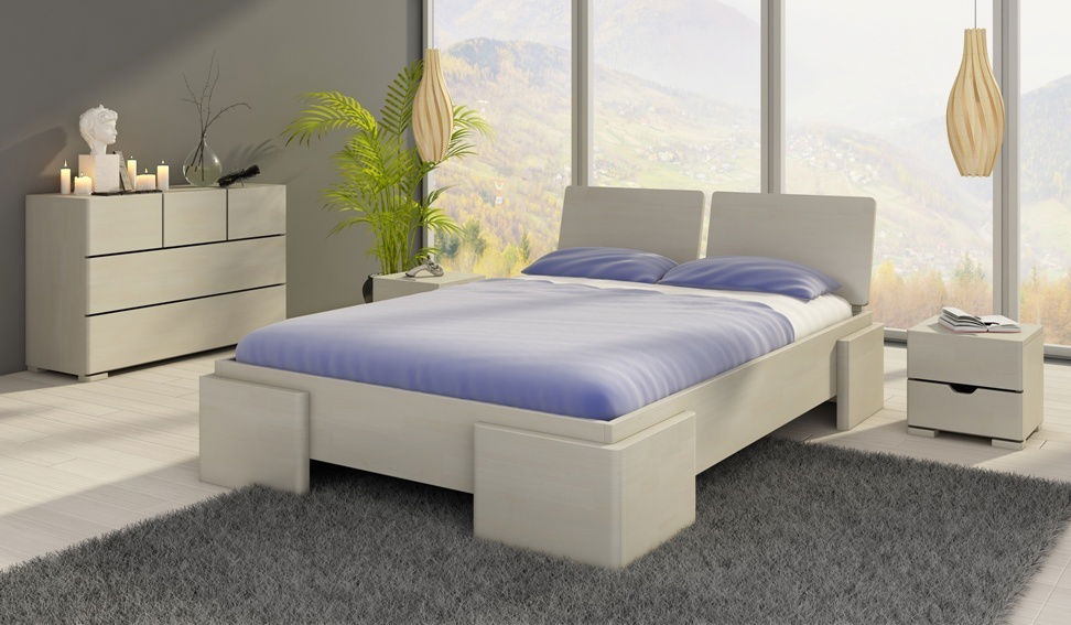 Manželská postel 180 cm Naturlig Jordbaer High (borovice)