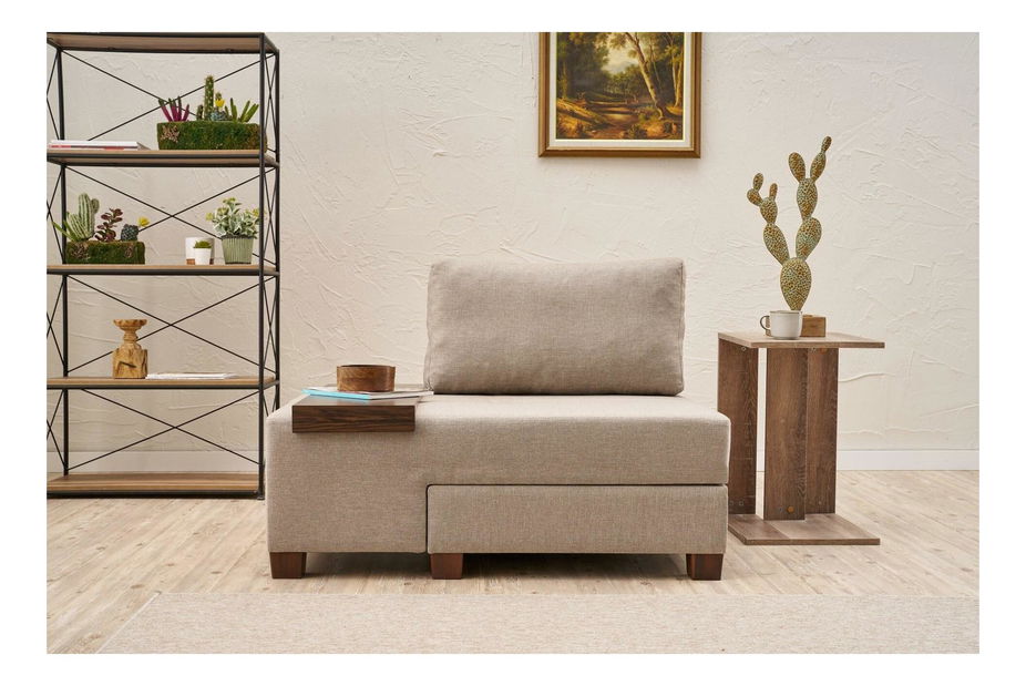 Rozkládací křeslo Perenilla L (L) (krémová + ořech)