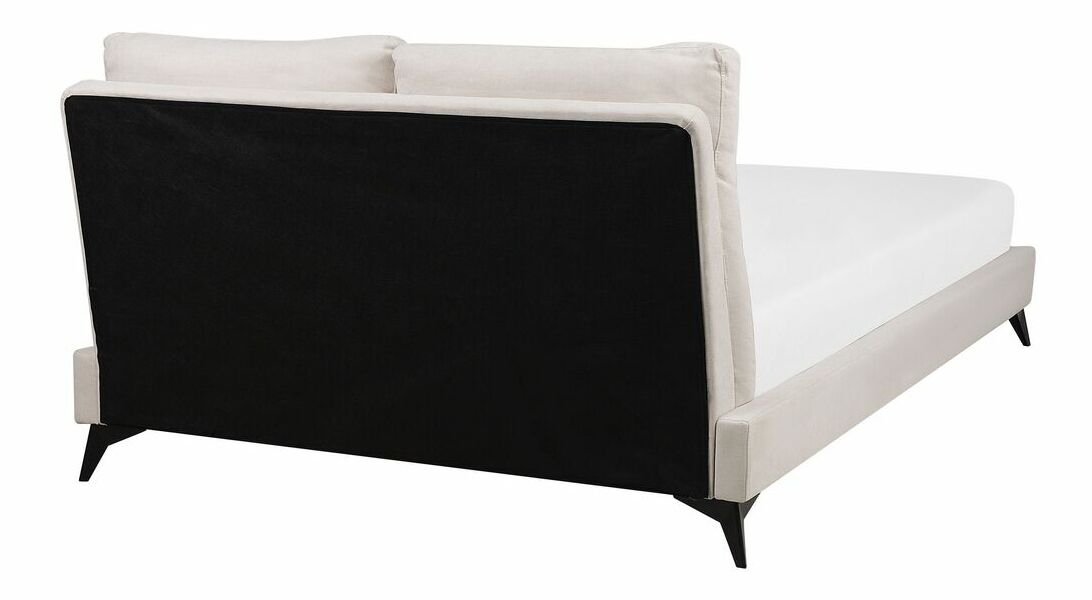 Manželská postel 180 cm MELIA (polyester) (béžová) (s roštem)