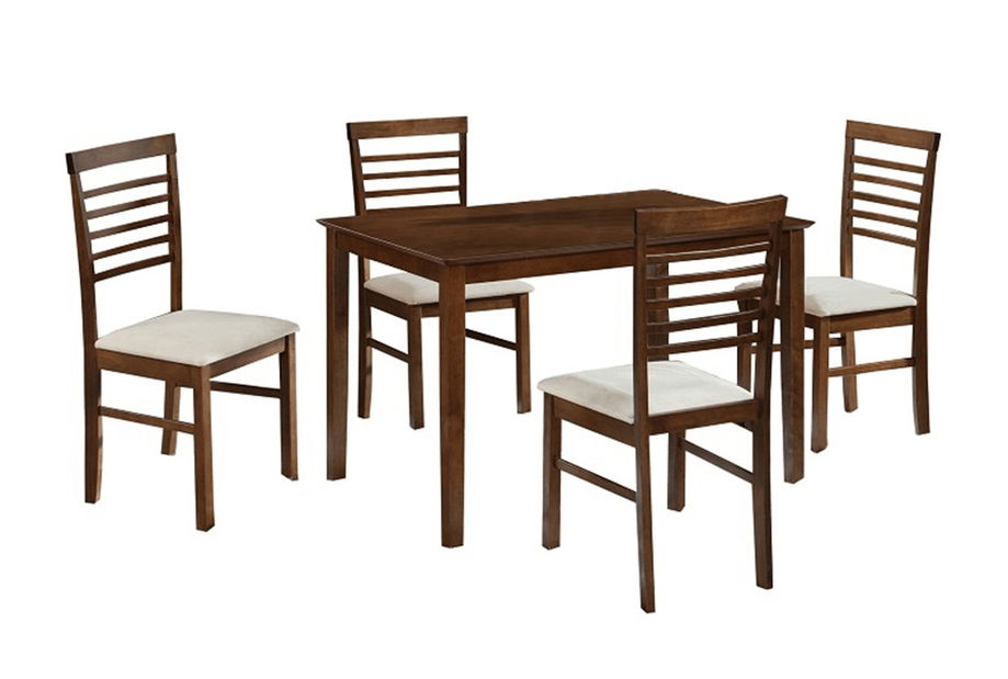 Jídelní set Medo 1+4 (ořech + béžová) (pro 4 osoby)