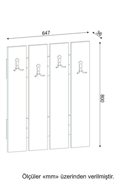 Věšákový panel Angus (Ořech)