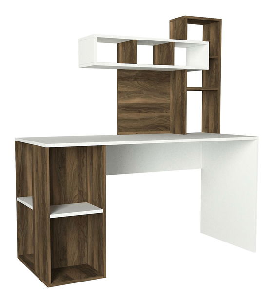 PC stolek Carla (Bílá + Ořech)