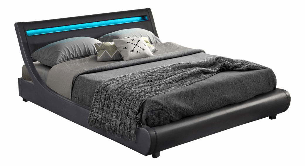 Manželská postel 160 cm Filina (černá) (s roštem)