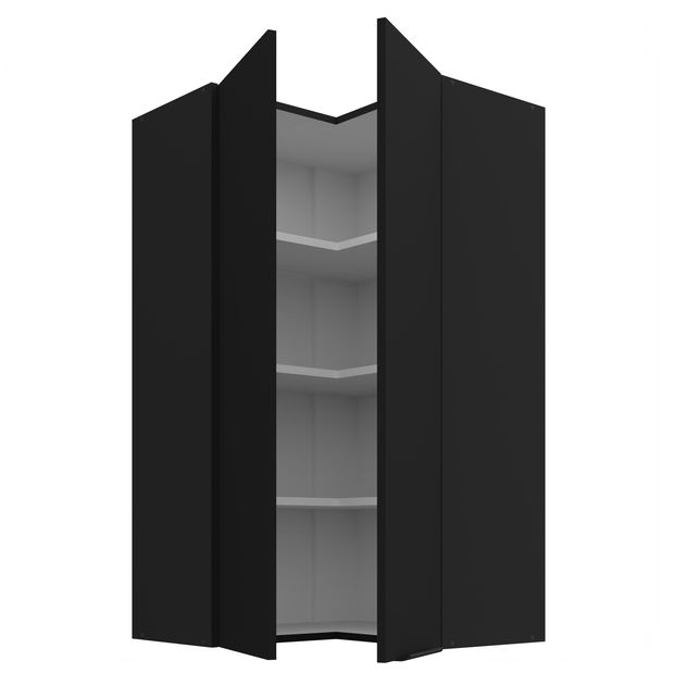 Horní rohová kuchyňská skříňka Sienla 60 60 GN 108 2F 90 (černá matná)