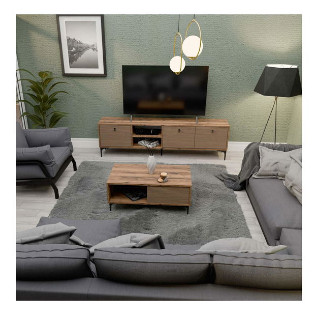 Sestava nábytku do obývacího pokoje Settle (ořech)