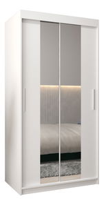 Šatní skříň 100 cm Toki 1 (Bílá matná + Bílá matná)