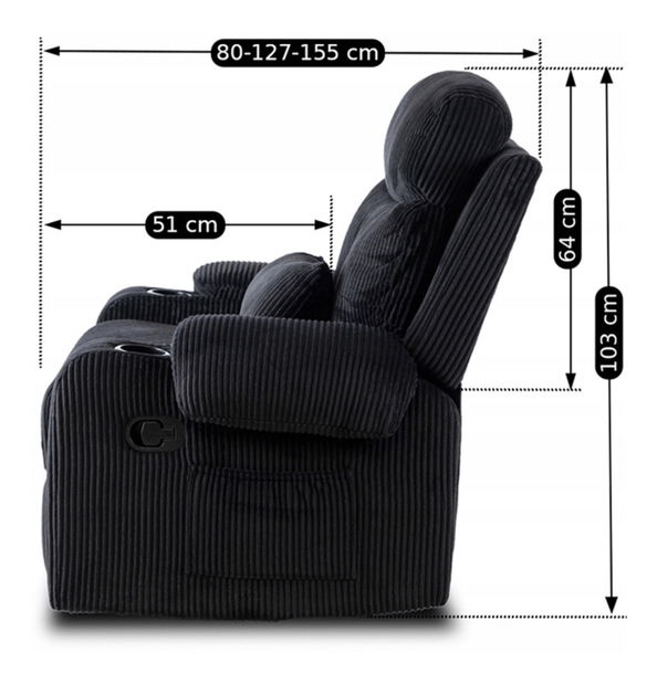 Polohovací křeslo Trigesimo (černá)