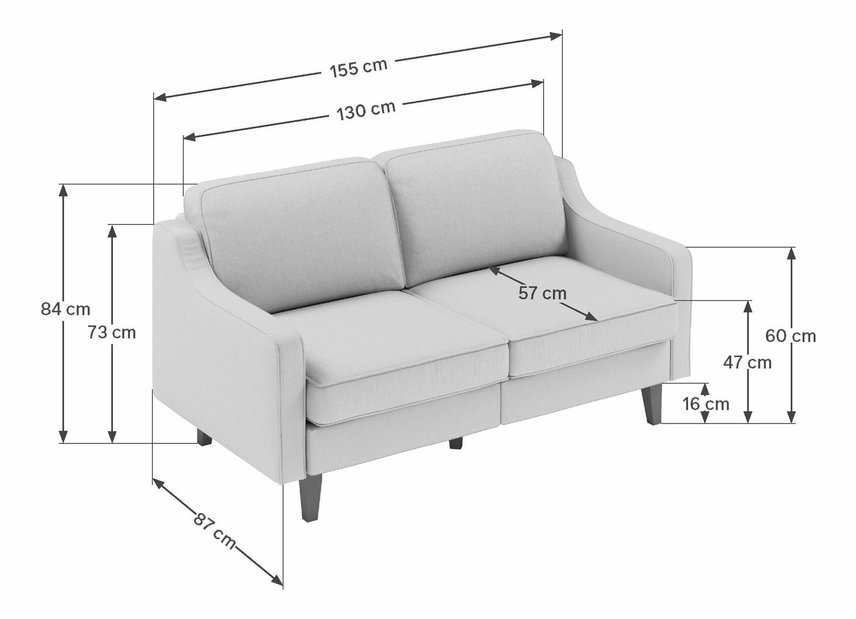 Pohovka dvousedačka Dělají 2 (mořská + ořech)