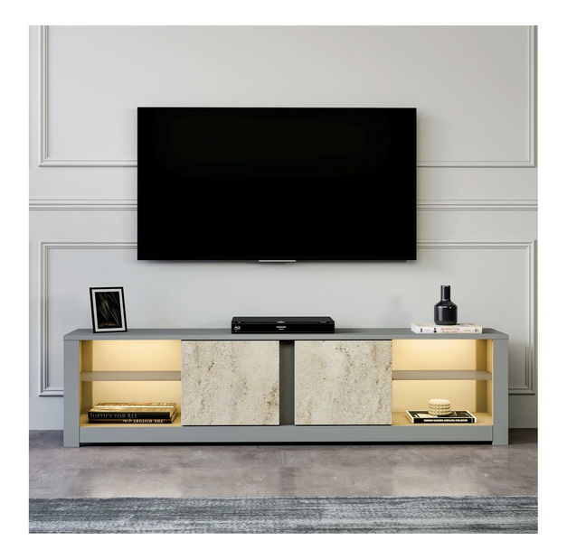 TV stolek/skříňka Adios (šedý travertin)