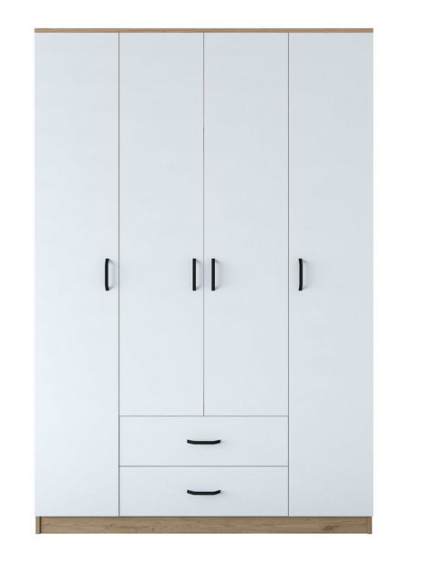 Šatní skříní Bastet 2331 (ořech + bílá)