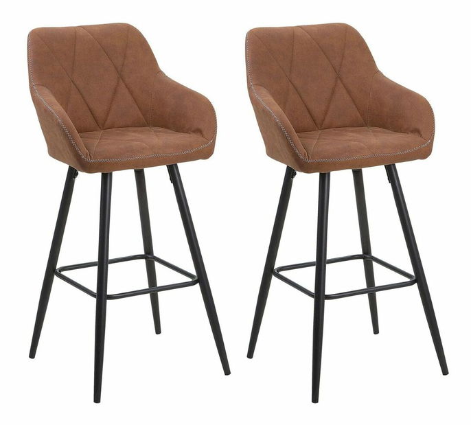 Set 2ks. barových židlí Dakien (zlatohnědá)