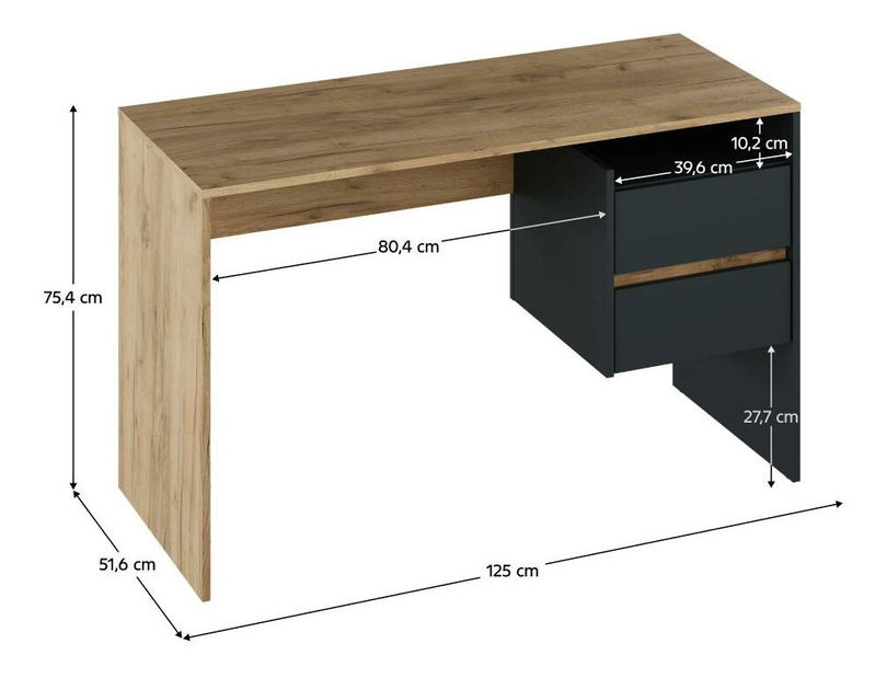 PC stolek Titanes (dub artisan + grafit)