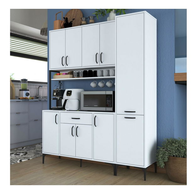 Kuchyňská skříň Jenaretta 34 (bílá + černá)