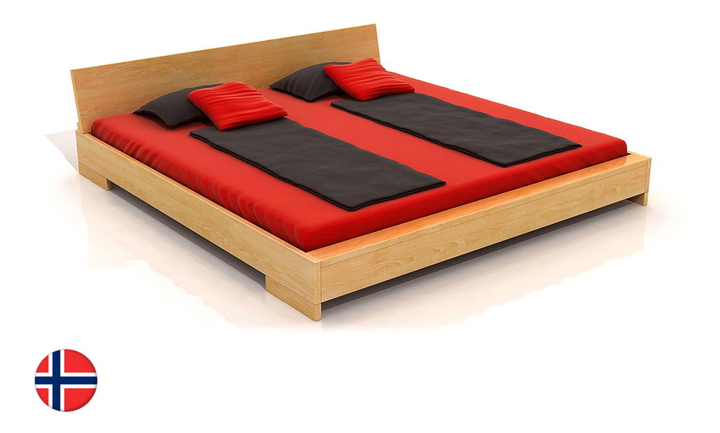 Manželská postel 200 cm Naturlig Lekanger (borovice) (s roštem)
