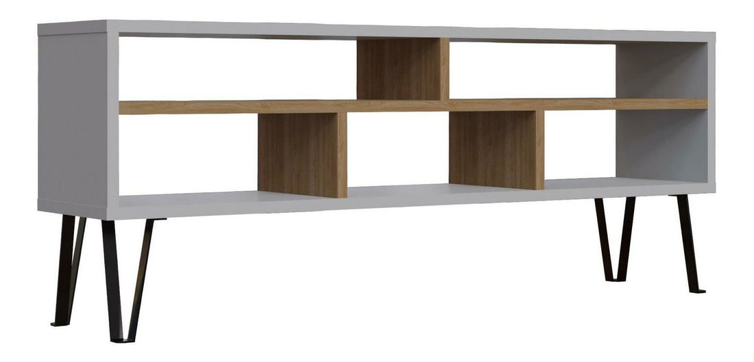 TV stolek Lenodi (bílá + dub)