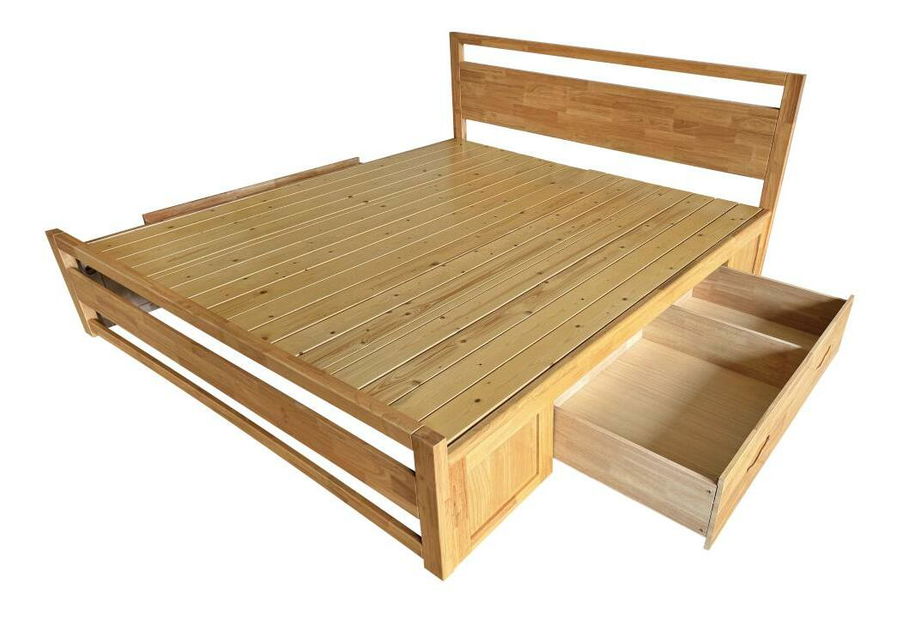 Manželská postel 180 cm Senalan (přírodní) (s roštem) (s úl. prostorem)