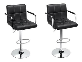 Set 2 ks. barových židlí LEONA (černá + chrom) *výprodej