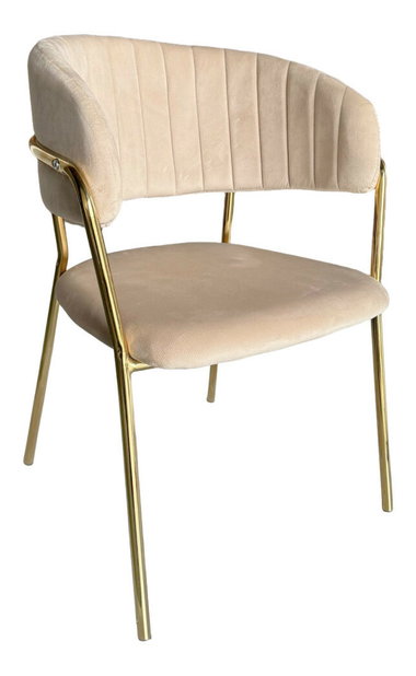 Designové jídelní křeslo Dasmin 1 New (béžová + zlatá)