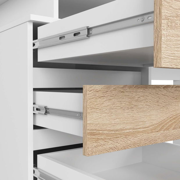 PC stolek Bronte (bílá + dub sonoma)