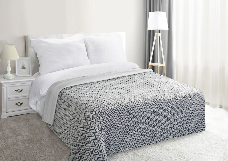 Přehoz na postel 210x170cm Liana (bílá + černá)